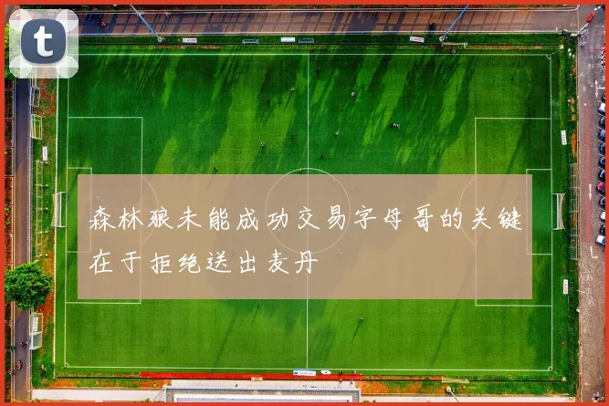 森林狼未能成功交易字母哥的关键在于拒绝送出麦丹